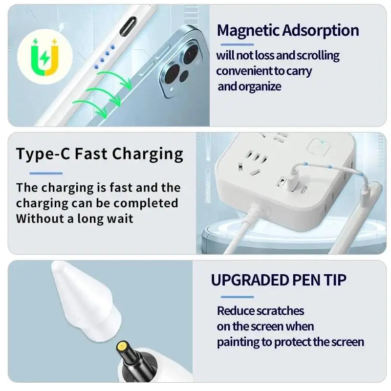 Universal Stylus Pen for iPad Tablet Apple Pencil USB-C Compatible