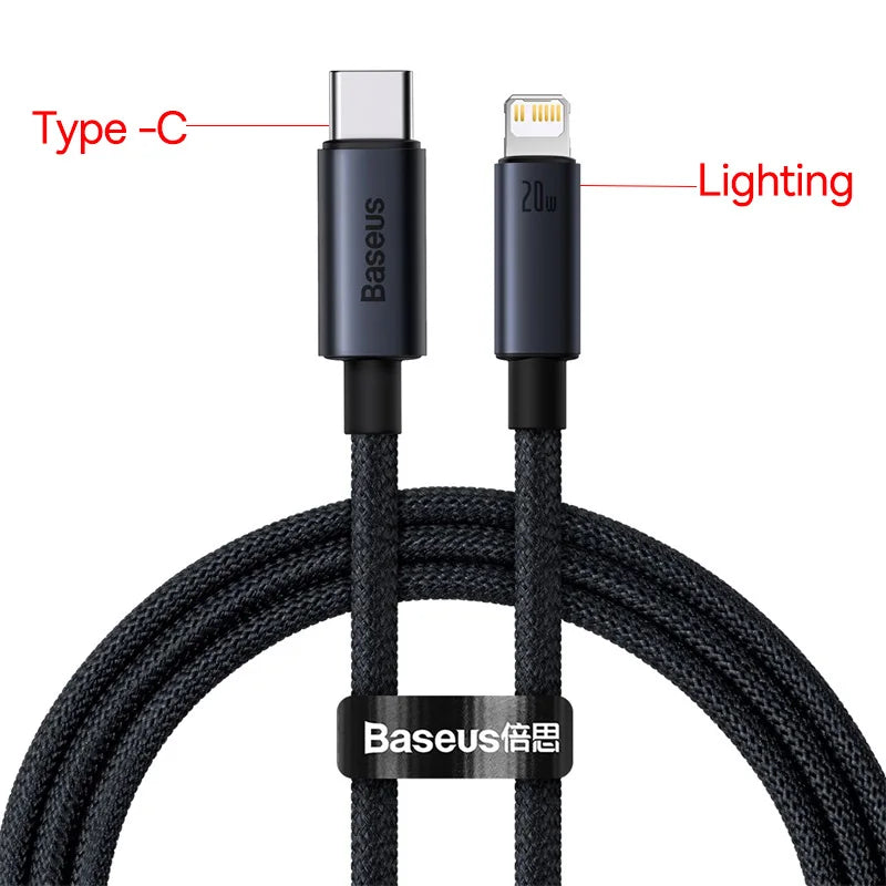 Baseus USB Cable For iPhone | Fast Charging Type C to Lightning