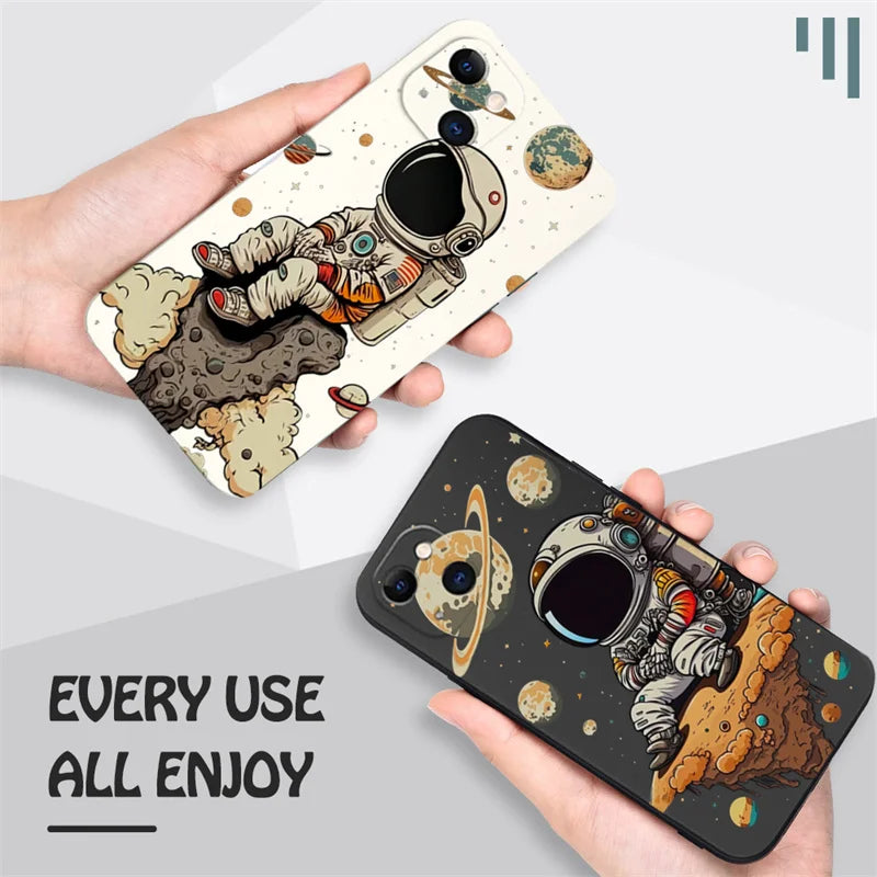 Saturn Cute Astronaut Phone Case