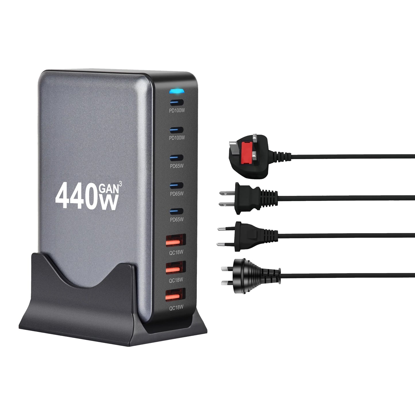 440W GaN USB C 8-Port PD Charger Fast For iPhone16 15