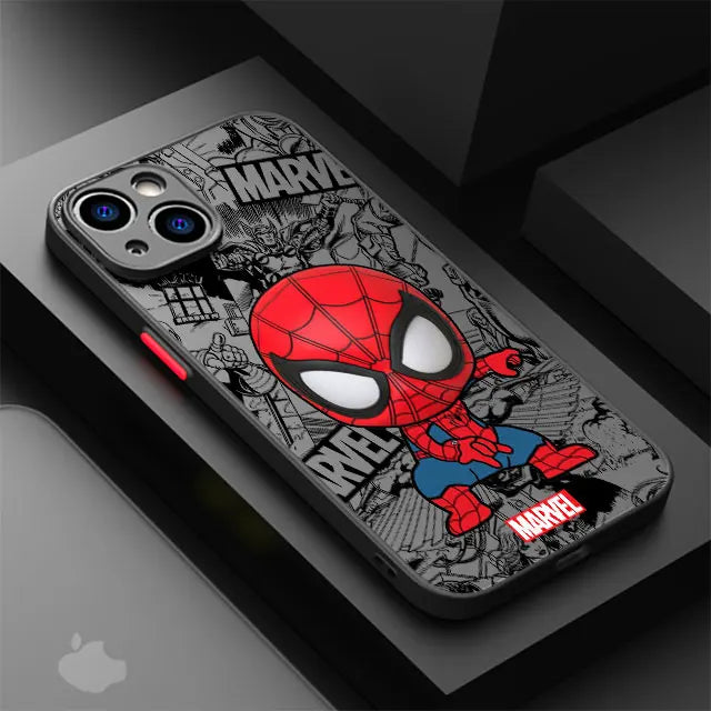 Cartoon Marvel Groot Spiderman Shockproof iPhone Armor Case