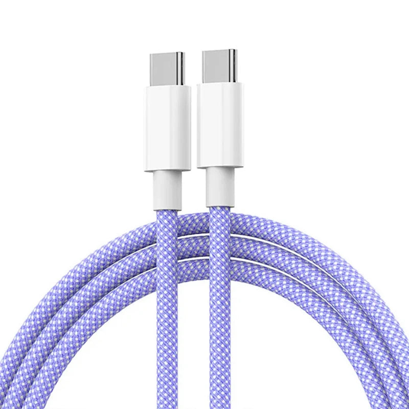 USB Cable For iPhone Fast Charging USB Type C Braided 60W