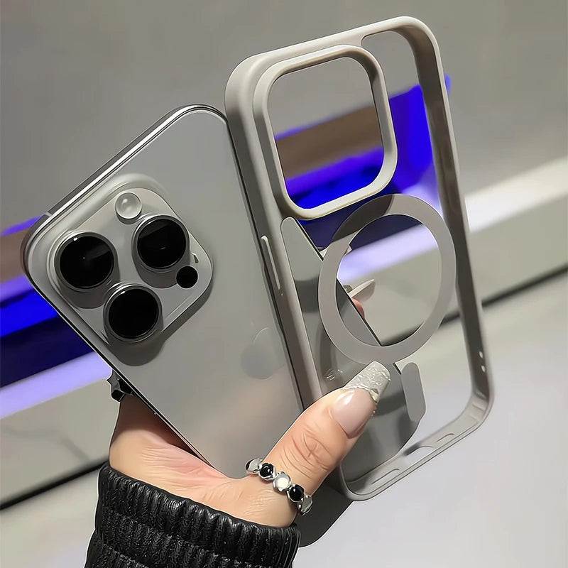Matte Titanium Magnetic iPhone MagSafe Shockproof Case