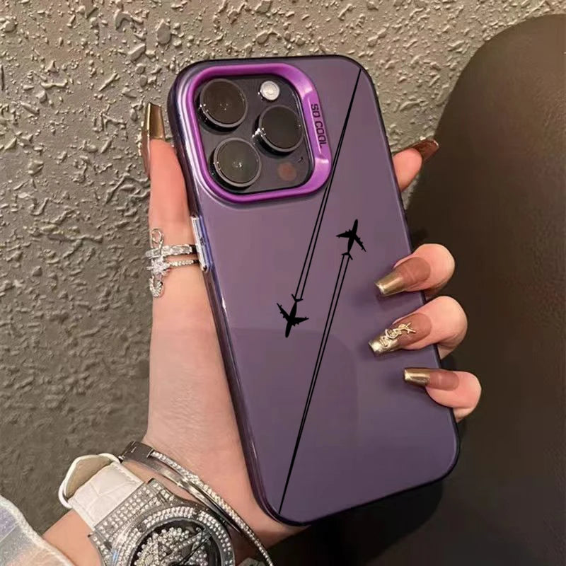 Travel-Inspired Airplane Route Design TPU Basic Case for iPhone