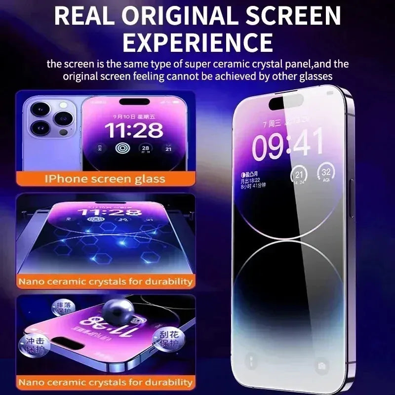 3Pcs Oleophobic iPhone Screen Protector Dust Free Glass Pack