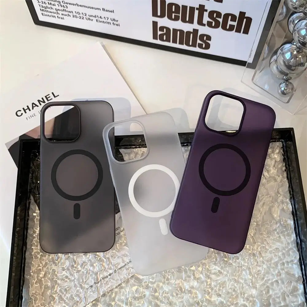 Matte Ultra-Thin iPhone MagSafe Case Shockproof Translucent