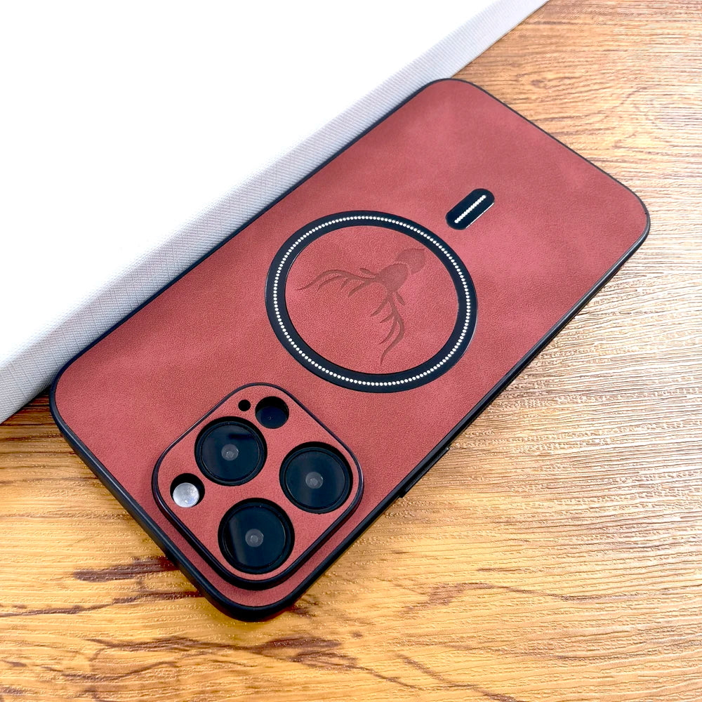 Luxury PU Leather Deer MagSafe Case iPhone 16–12 Pro