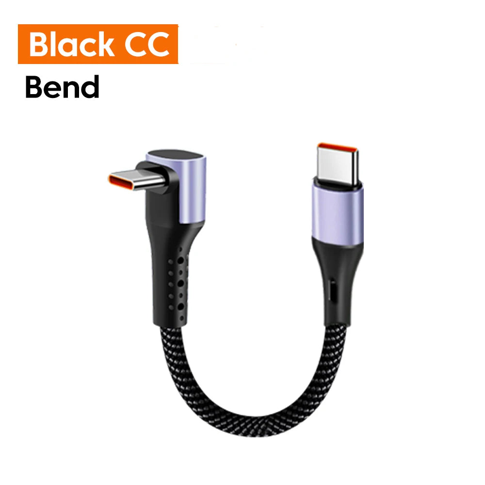15CM 30CM Short Elbow Type C to USB C Cable Fast Charging For Iphone16 15 Xiaomi Samsung Huawei Power BanK USB Type C Data Cable
