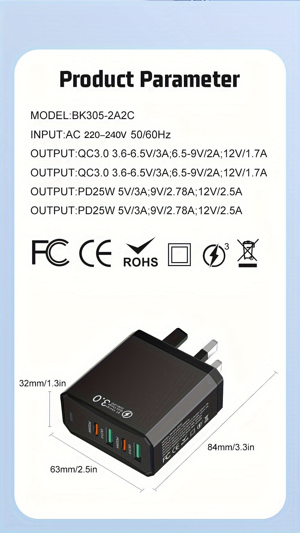Fast Charging Adapter KAXOE 40W Dual USB-C PD Charger