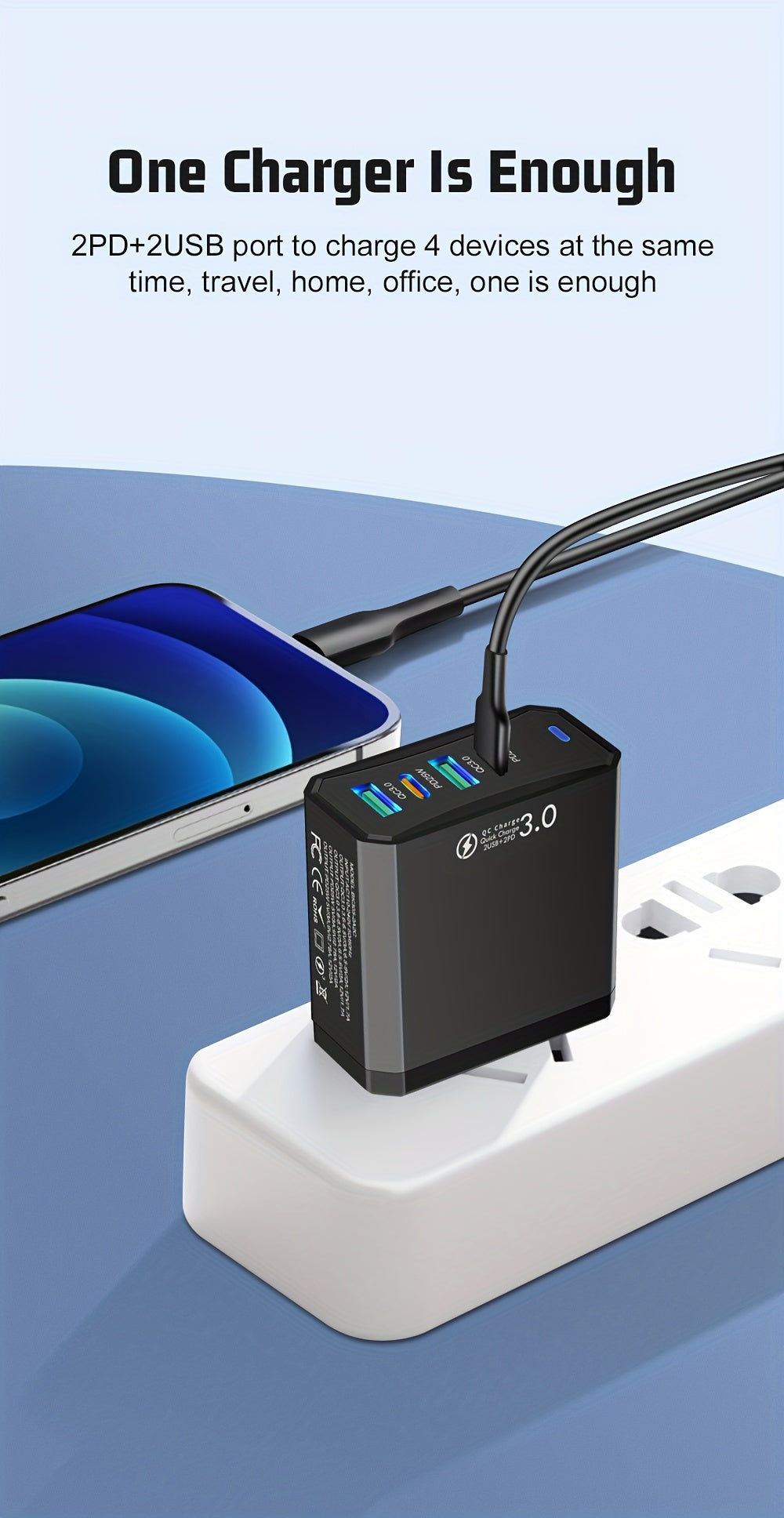 Fast Charging Adapter KAXOE 40W Dual USB-C PD Charger