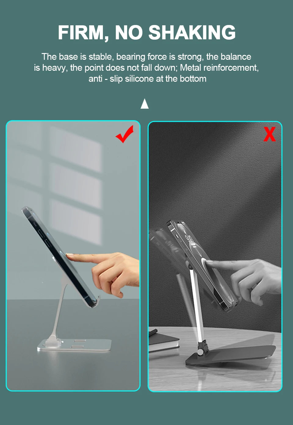 Universal Aluminum Foldable Mobile Phone Stand Holder – Compatible with Smartphones