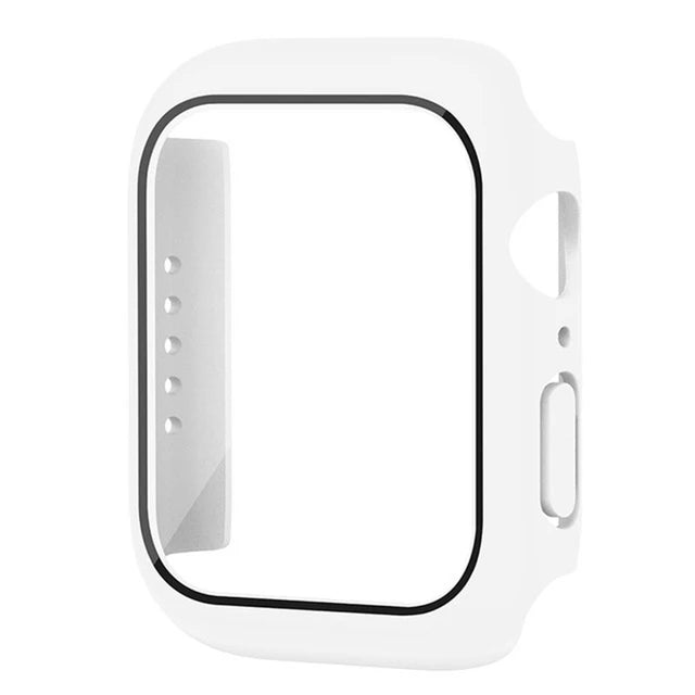 Glass+Cover For Apple Watch case 9 8 7 6 SE 5 iWatch Accessorie Screen Protector Apple watch serie 44mm 40mm 41mm 45mm 42mm 38mm