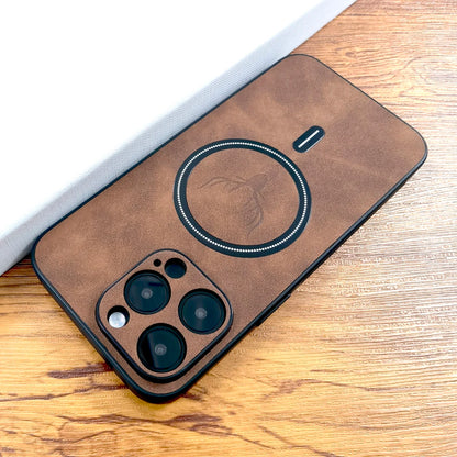 Luxury PU Leather Deer MagSafe Case iPhone 16–12 Pro