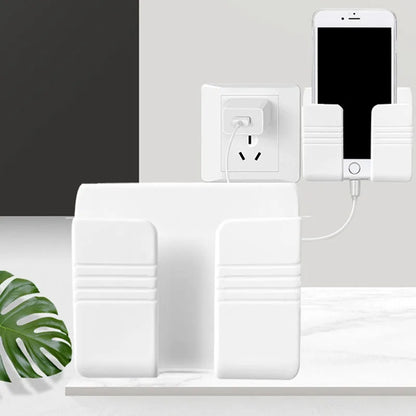 Wall Storage Remote Holder & Phone Charging Stand Organizer