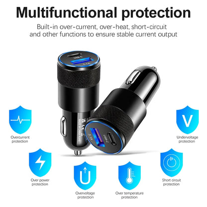 66W USB Car Charger | Wireless Fast Charging Adapter