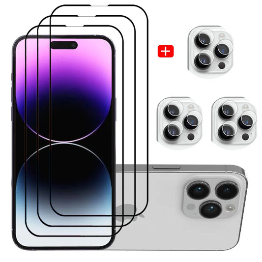 1~3 PCS protector pantalla For IPhone 16 15 14 13 12 11 Pro Max Tempered Glass iPhone 15 Pro max Screen Protector iPhone13 Mini Cristal templado iPhone14 PlusFilm iPhone15 ProMax Original Phone Film & Camera Protectors