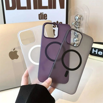 Matte Ultra-Thin iPhone MagSafe Case Shockproof Translucent
