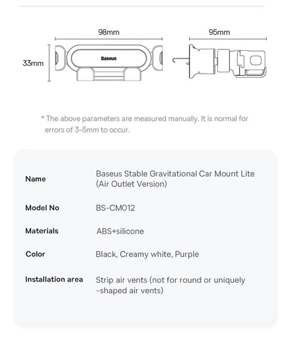 Baseus Phone Holder for Car Air Vent | Flexible Phone Stand