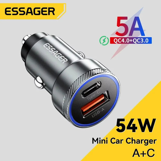 Essager 54W USB Car Charger | Fast Charging for iPhone