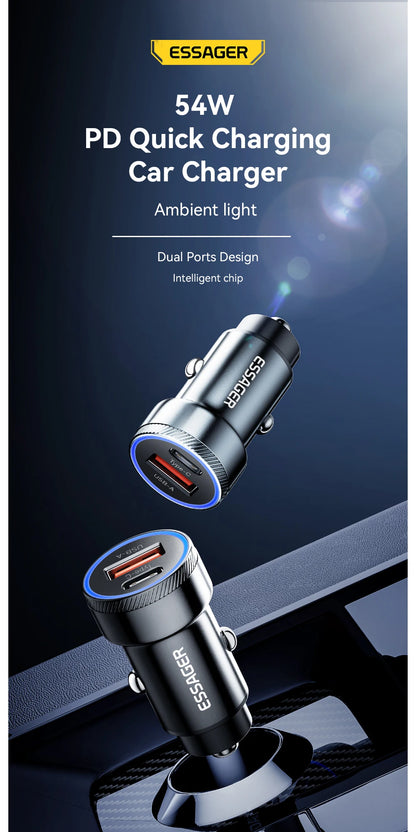 Essager 54W USB Car Charger | Fast Charging for iPhone
