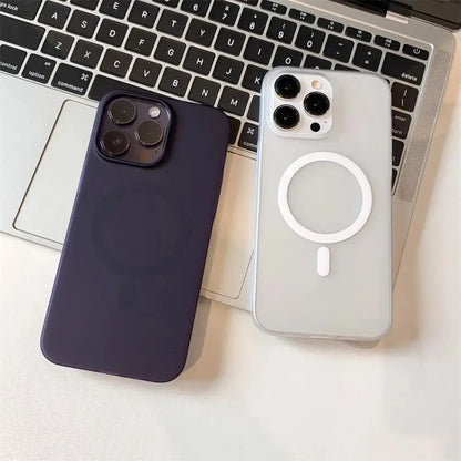 Matte Ultra-Thin iPhone MagSafe Case Shockproof Translucent