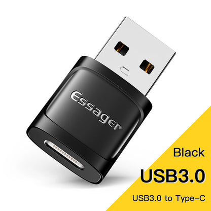 Essager USB 3.0 To Type C OTG Adapter USB A Type C Male To Micro Type C USB A Female Converter For Macbook Laptops Card Reader