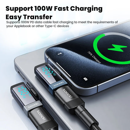Toocki 90 Degree 100W Type C Adapter USB C Convertor OTG