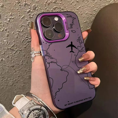 Travel-Inspired Airplane Route Design TPU Basic Case for iPhone