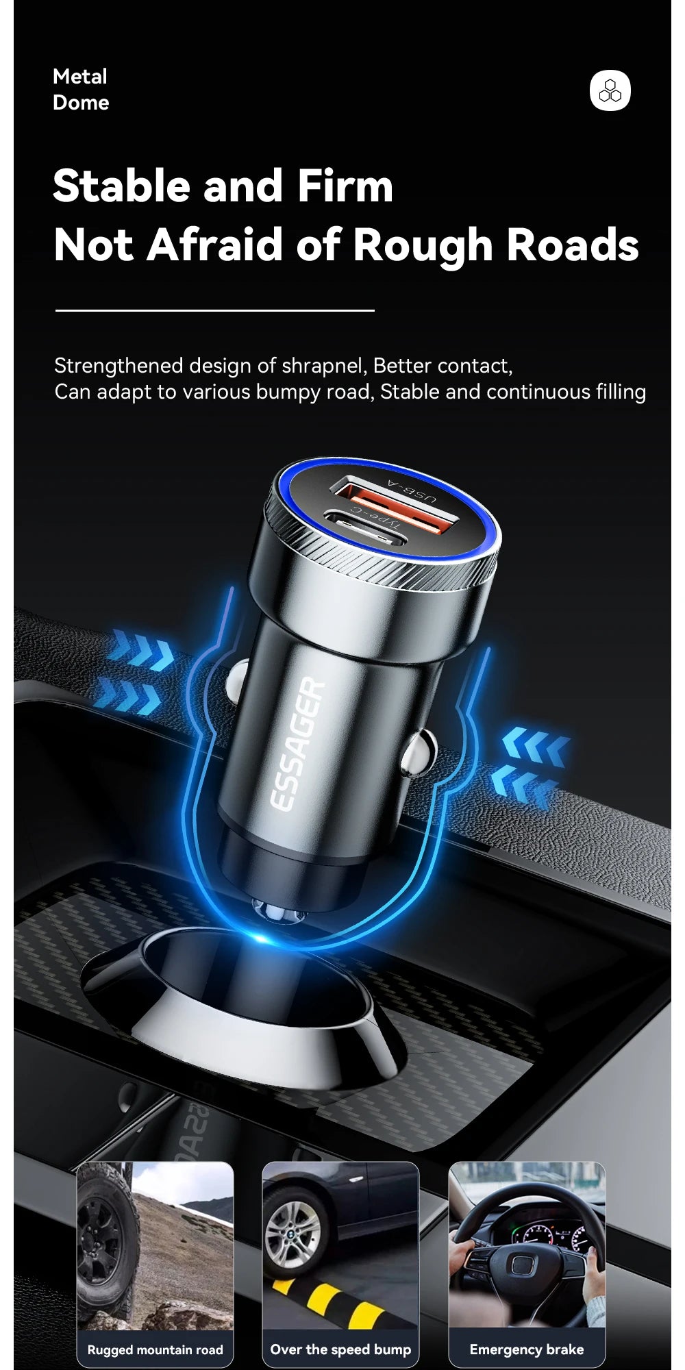 Essager 54W USB Car Charger | Fast Charging for iPhone