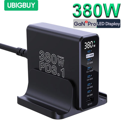 Ubigbuy 380W GaN USB C Charger Fast Charger for iPhone