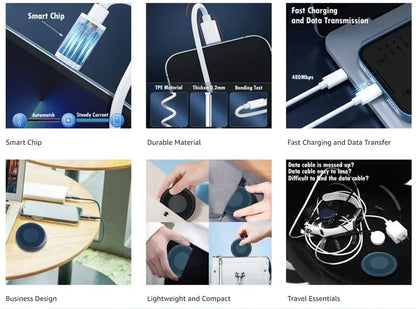 60W Fast Charging iPhone Data Cable Kit | Multi USB Cable