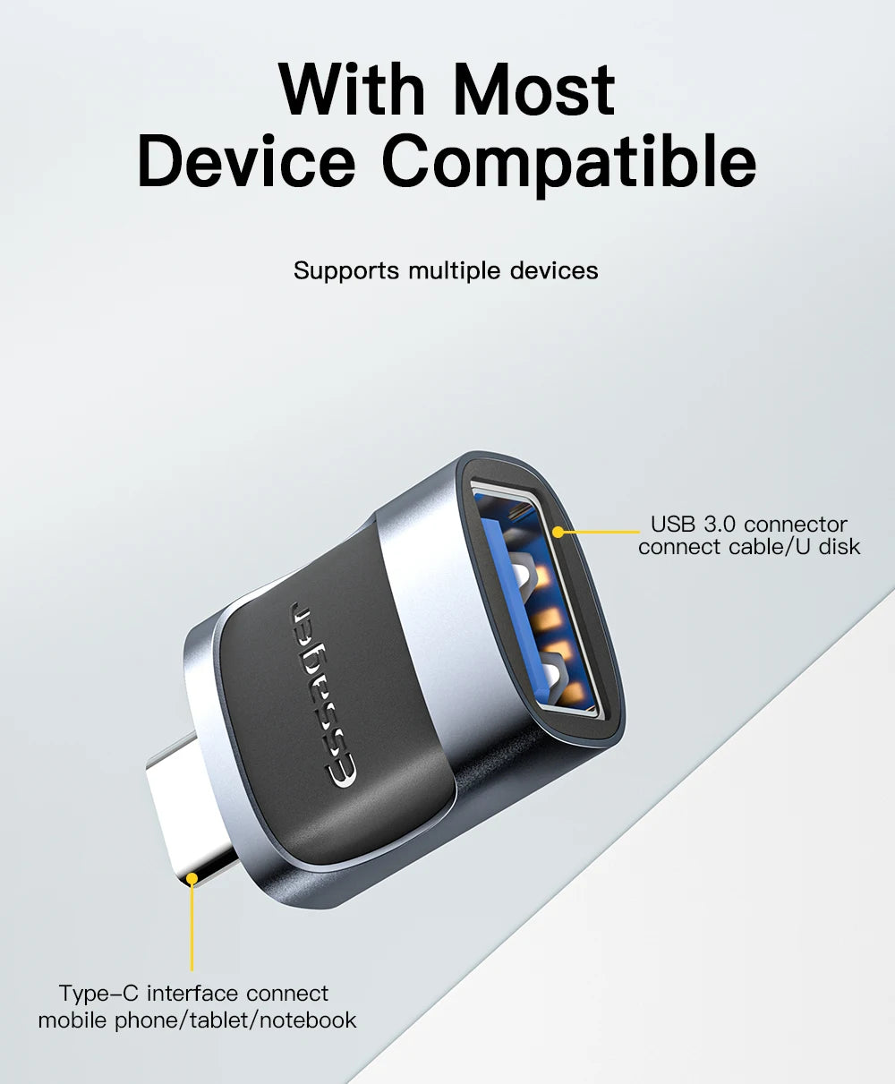 Essager USB 3.0 To Type C OTG Adapter USB A Type C Male To Micro Type C USB A Female Converter For Macbook Laptops Card Reader