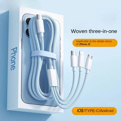 3 In 1 Fast Charging Cable 100W USB Type C Charger Wire