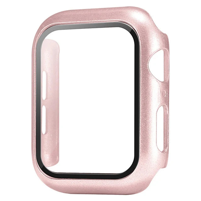 Glass+Cover For Apple Watch case 9 8 7 6 SE 5 iWatch Accessorie Screen Protector Apple watch serie 44mm 40mm 41mm 45mm 42mm 38mm