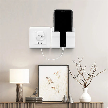 Wall Storage Remote Holder & Phone Charging Stand Organizer