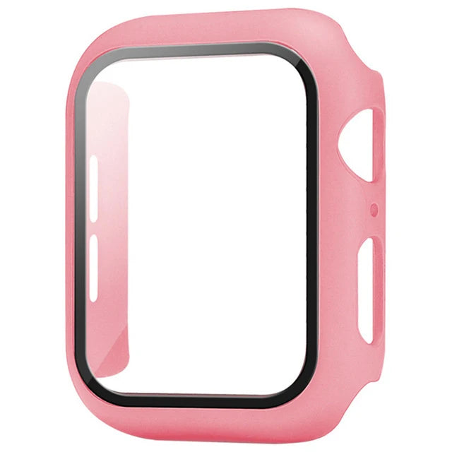 Glass+Cover For Apple Watch case 9 8 7 6 SE 5 iWatch Accessorie Screen Protector Apple watch serie 44mm 40mm 41mm 45mm 42mm 38mm