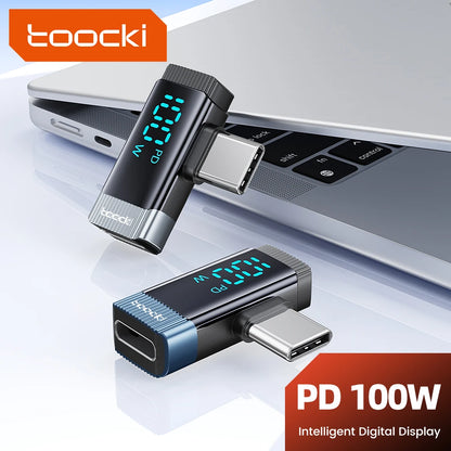 Toocki 90 Degree 100W Type C Adapter USB C Convertor OTG