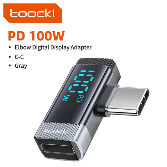 Toocki 90 Degree 100W Type C Adapter USB C Convertor OTG
