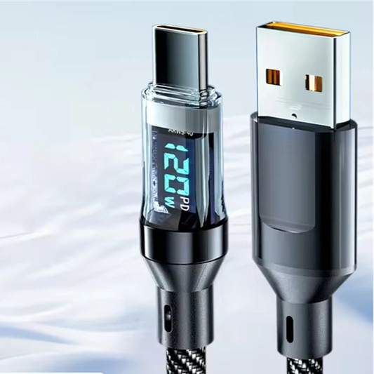 NNBILI 120W Fast Charging Type C USB Cable with LED Display