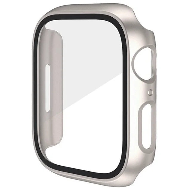 Glass+Cover For Apple Watch case 9 8 7 6 SE 5 iWatch Accessorie Screen Protector Apple watch serie 44mm 40mm 41mm 45mm 42mm 38mm