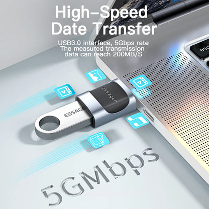 Essager USB 3.0 To Type C OTG Adapter USB A Type C Male To Micro Type C USB A Female Converter For Macbook Laptops Card Reader