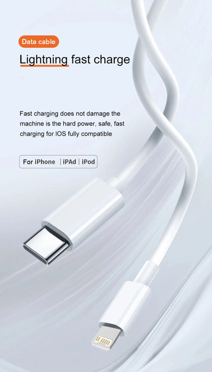 20W PD USB to Lighting USB C to Lighting Fast Charger Cable For Apple iPhone 14 13 12 11 Pro Max X XR Plus iPad Data Sync Line