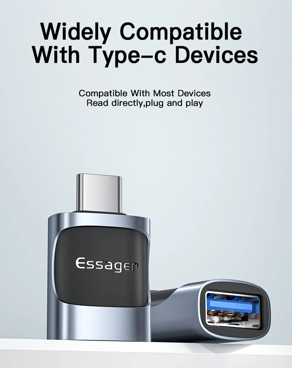 Essager USB 3.0 To Type C OTG Adapter USB A Type C Male To Micro Type C USB A Female Converter For Macbook Laptops Card Reader