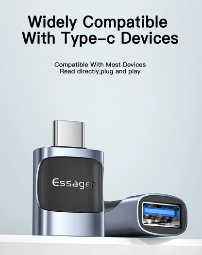 Essager USB 3.0 To Type C OTG Adapter USB A Type C Male To Micro Type C USB A Female Converter For Macbook Laptops Card Reader