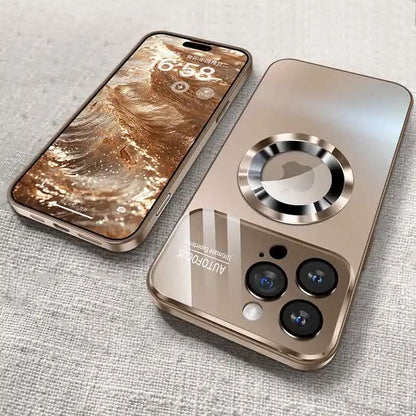 Luxury Glass Lens MagSafe Wireless Charging iPhone Case