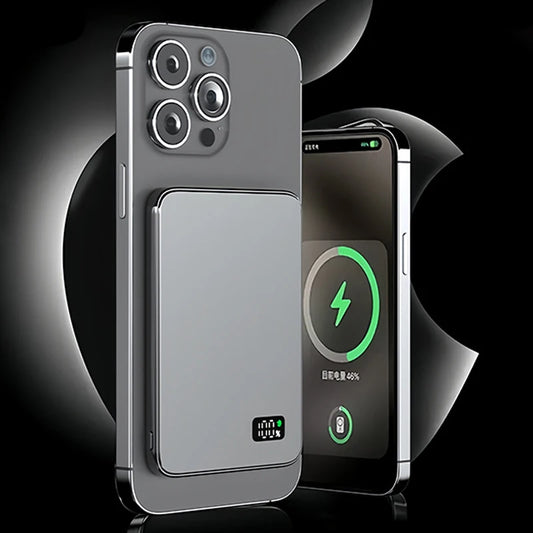 Ultra Thin Power Bank for MagSafe Magnetic Wireless Fast Charging LED Display