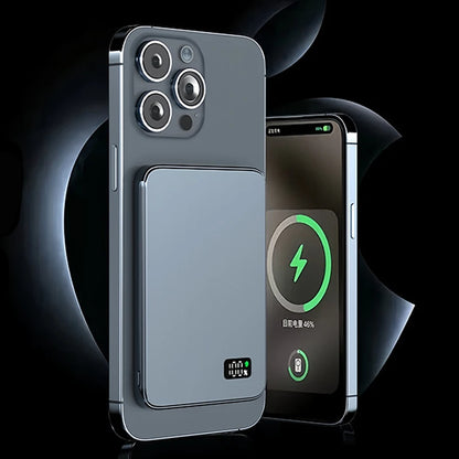 Ultra Thin Power Bank for MagSafe Magnetic Wireless Fast Charging LED Display