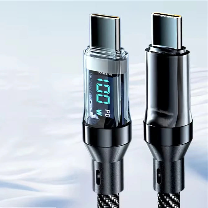 NNBILI 120W Fast Charging Type C USB Cable with LED Display