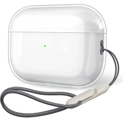 Clear Soft TPU AirPods Pro 2 Case with Lanyard Strap