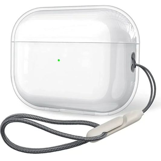Clear Soft TPU AirPods Pro 2 Case with Lanyard Strap